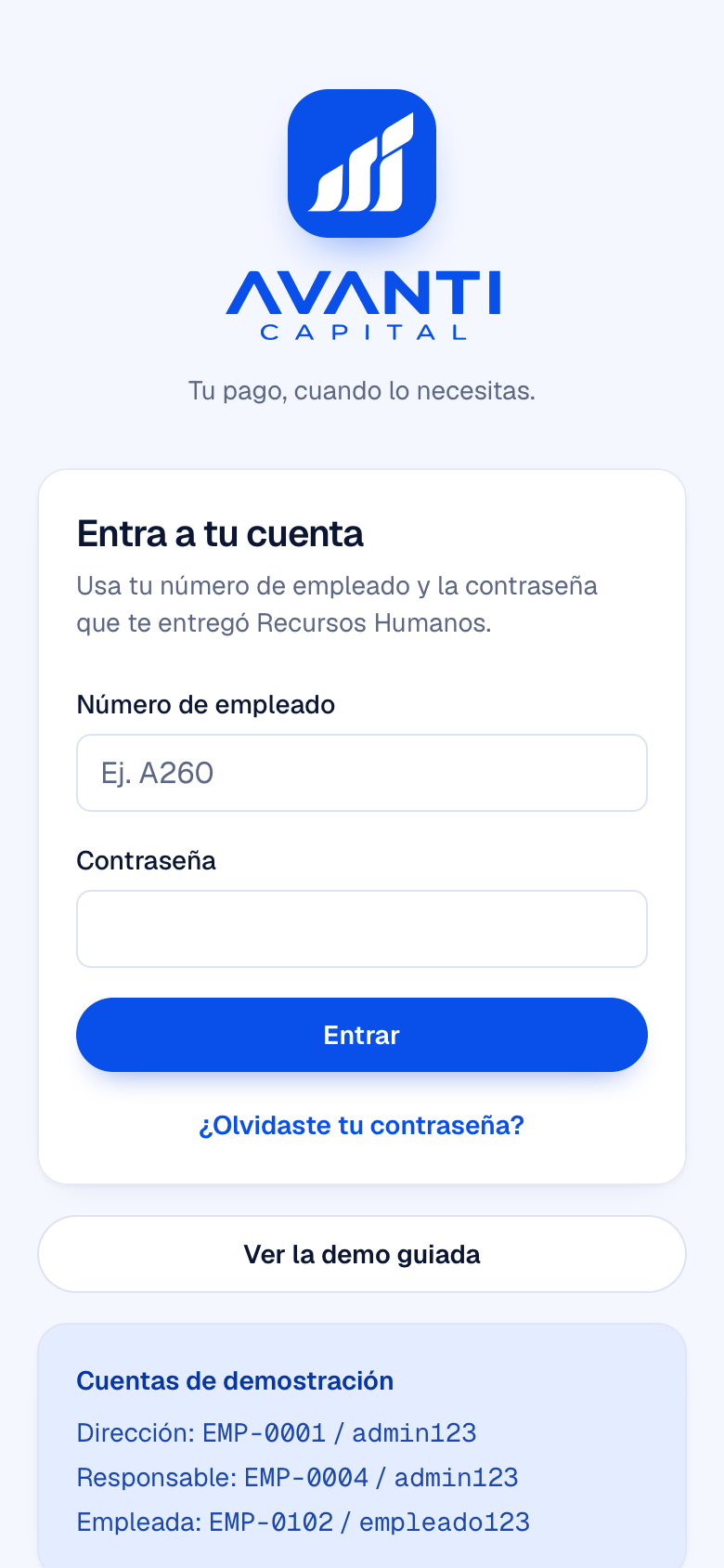 Pantalla: Entrar